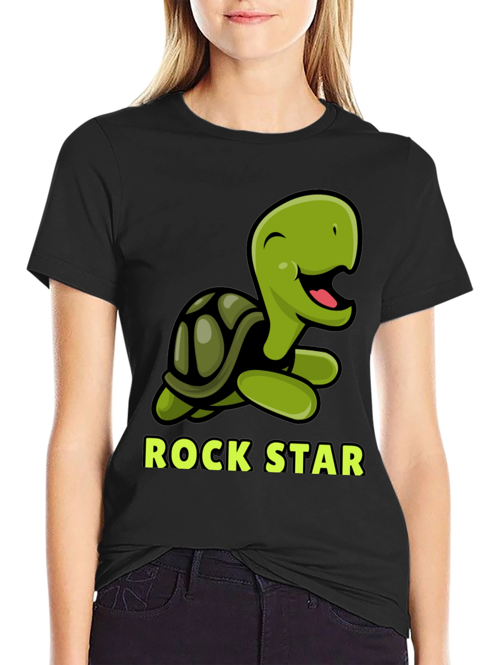 Rock Star Turtle Graphic T-Shirt