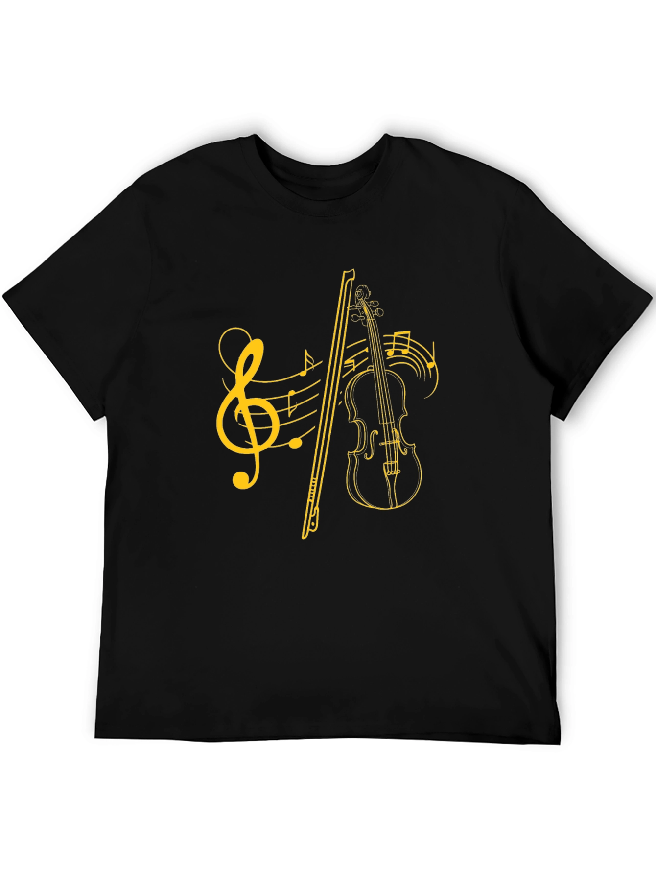Musical Violin Graphic Black T-Shirt