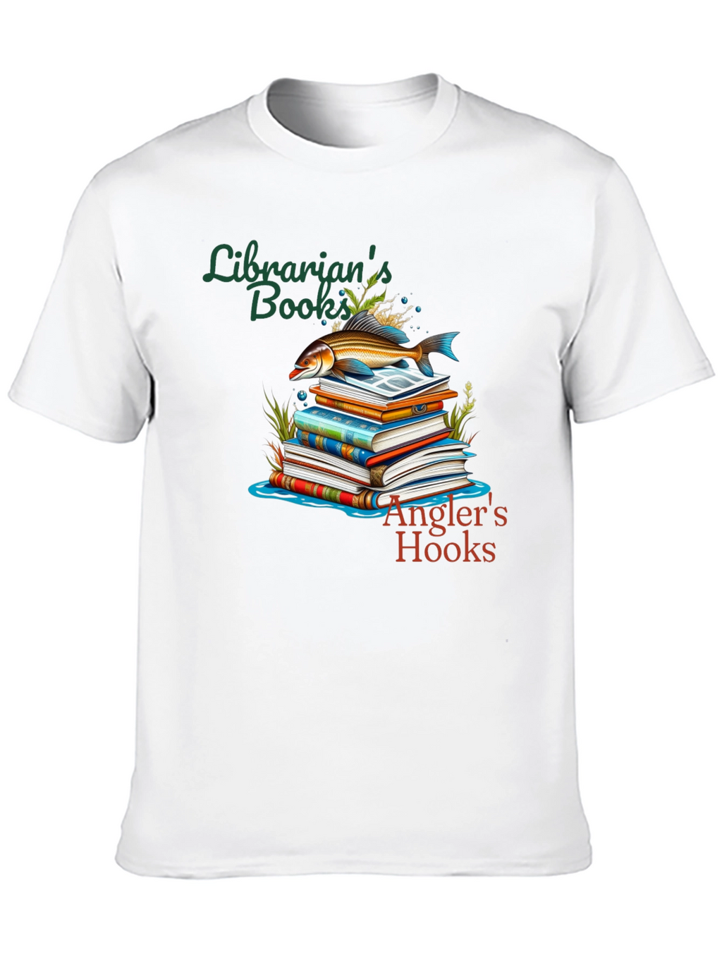 Librarians Books Anglers Hooks T-Shirt