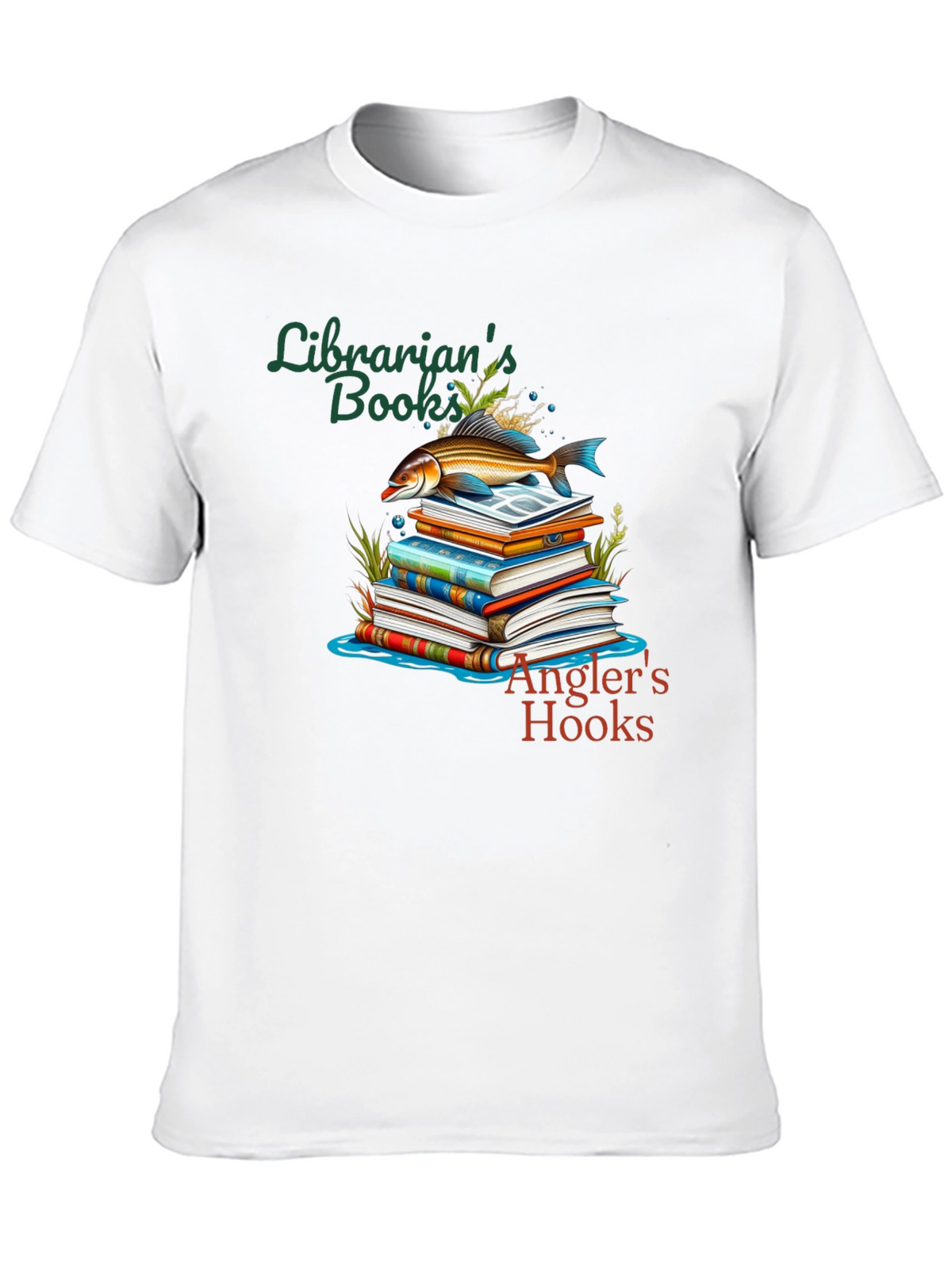 Librarians Books Anglers Hooks T-Shirt