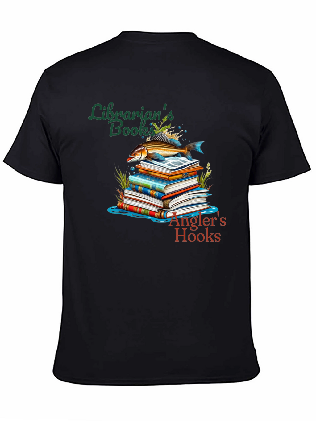 Librarians Books Anglers Hooks T-Shirt