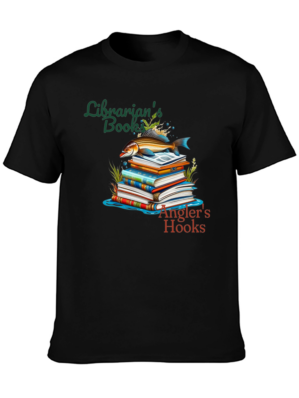 Librarians Books Anglers Hooks T-Shirt