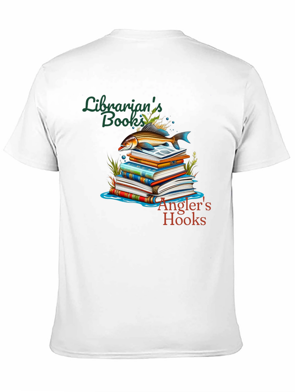 Librarians Books Anglers Hooks T-Shirt