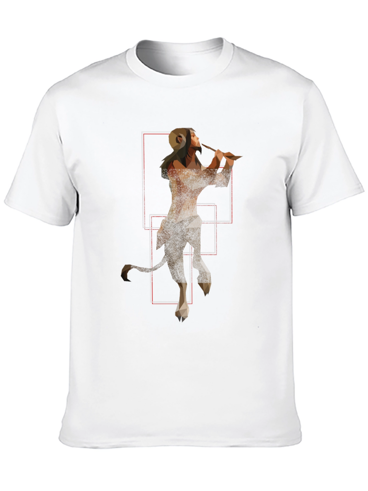 Geometric Faun Graphic Tee - Stylish Black T-Shirt