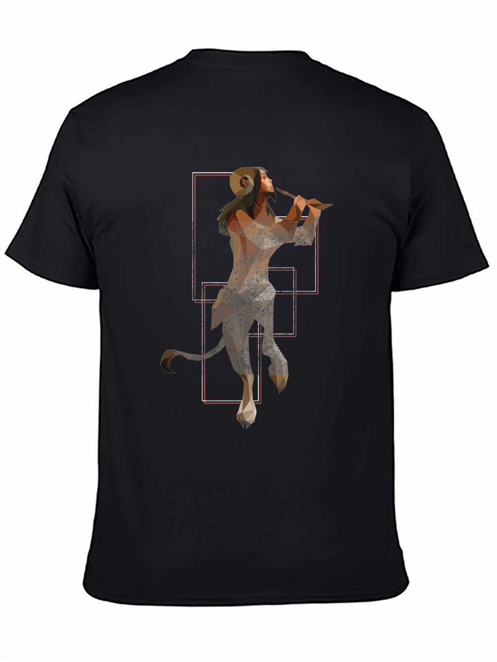Geometric Faun Graphic Tee - Stylish Black T-Shirt