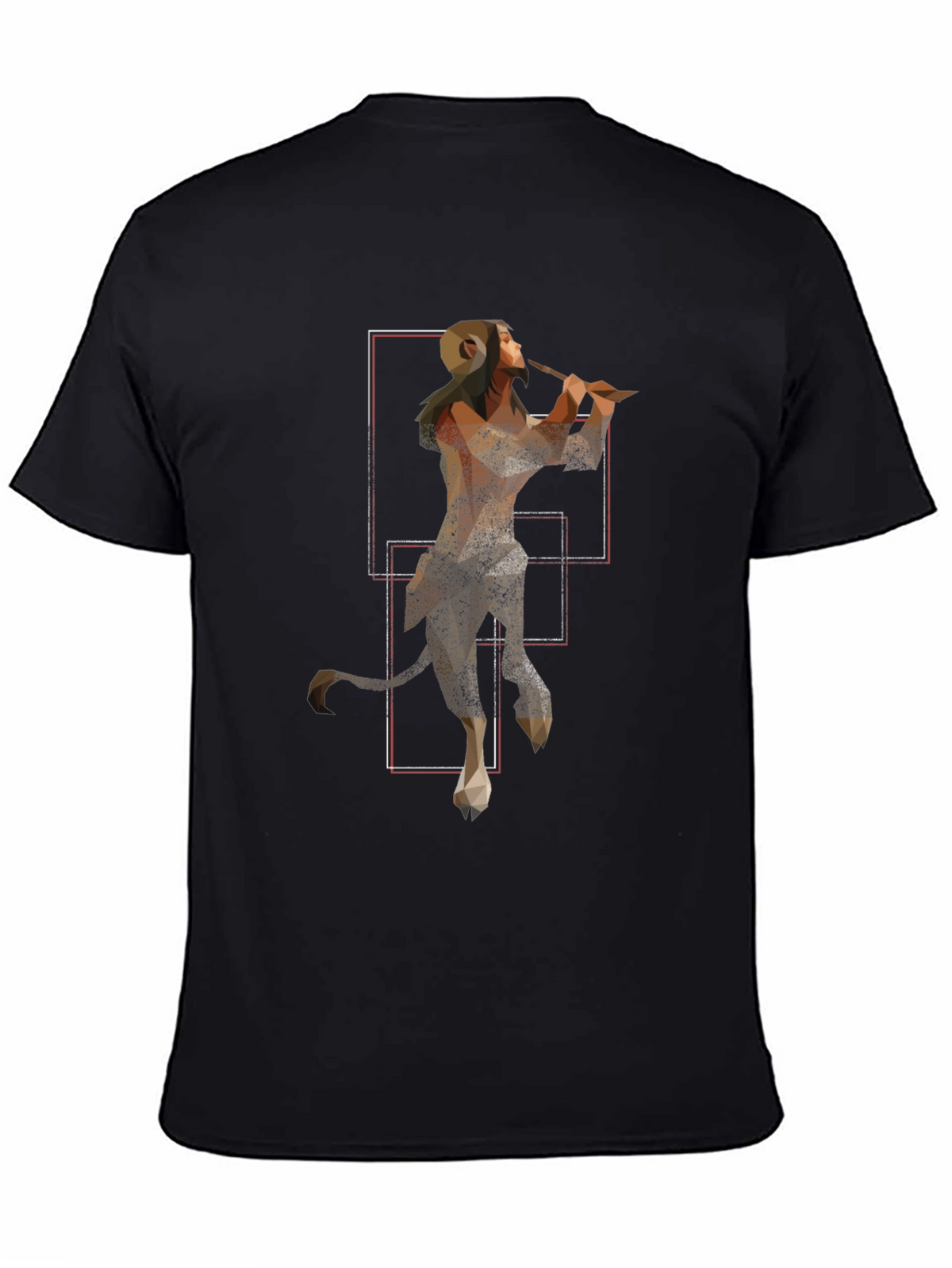 Geometric Faun Graphic Tee - Stylish Black T-Shirt