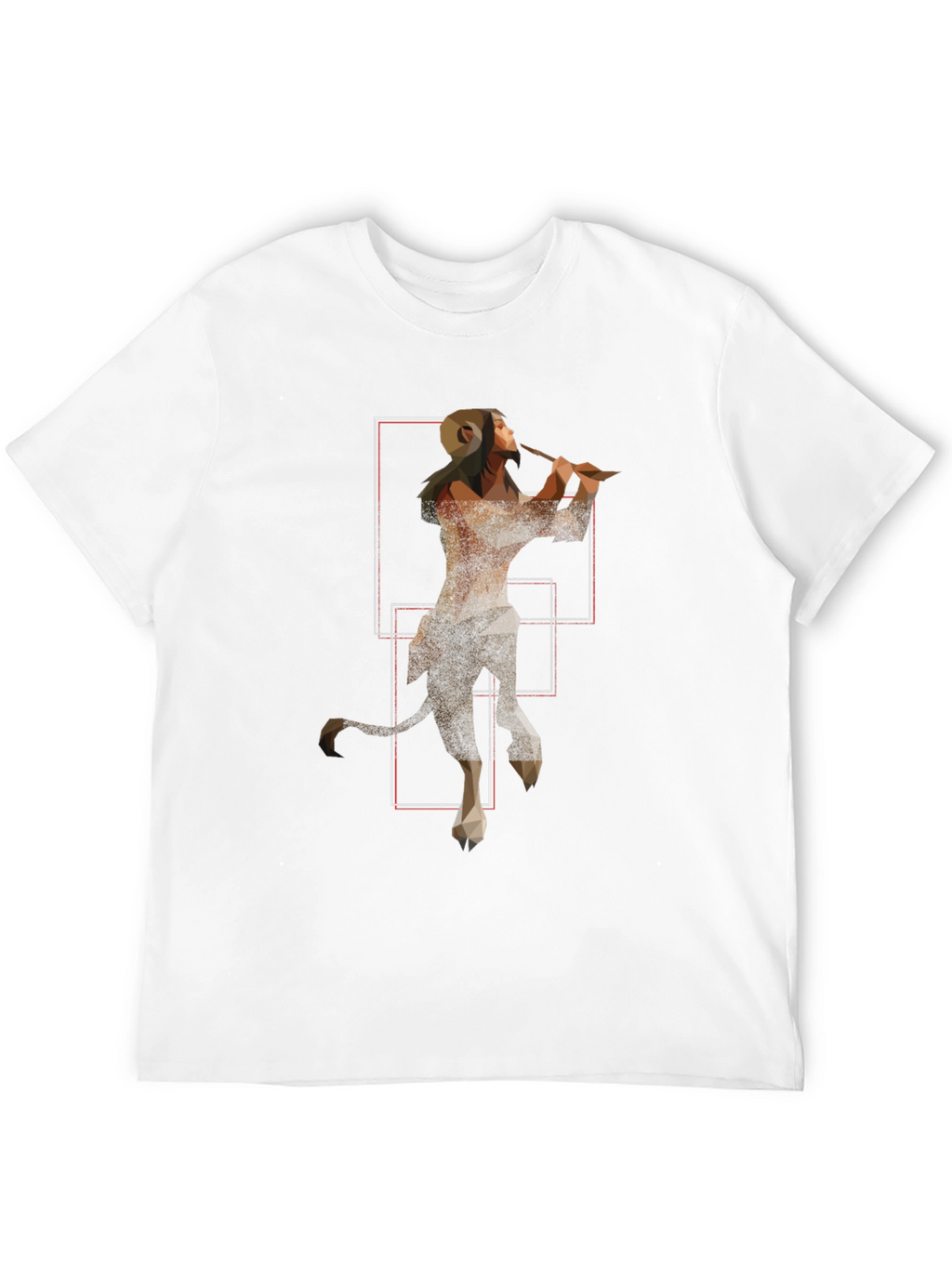 Geometric Faun Graphic Tee - Stylish Black T-Shirt
