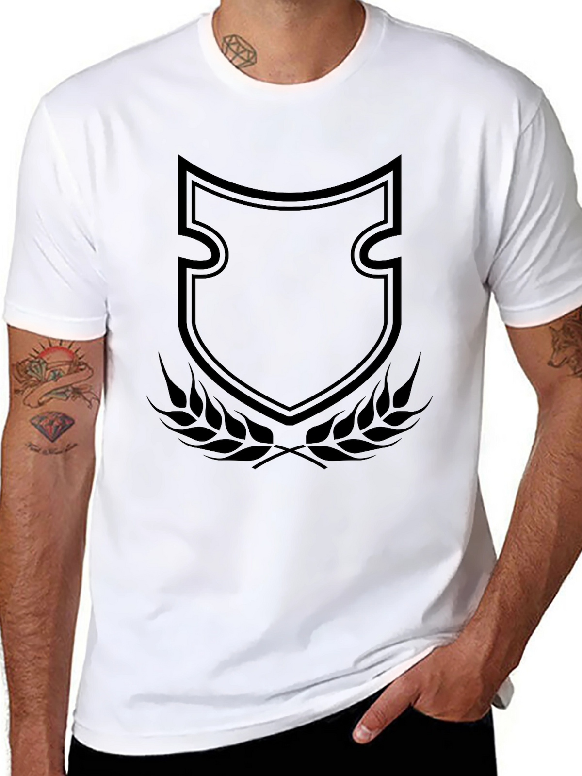 Shield Graphic Black T-Shirt - Stylish Menswear