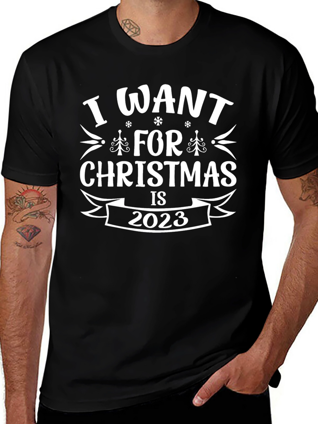 I Want For Christmas Is 2023 Black Tee