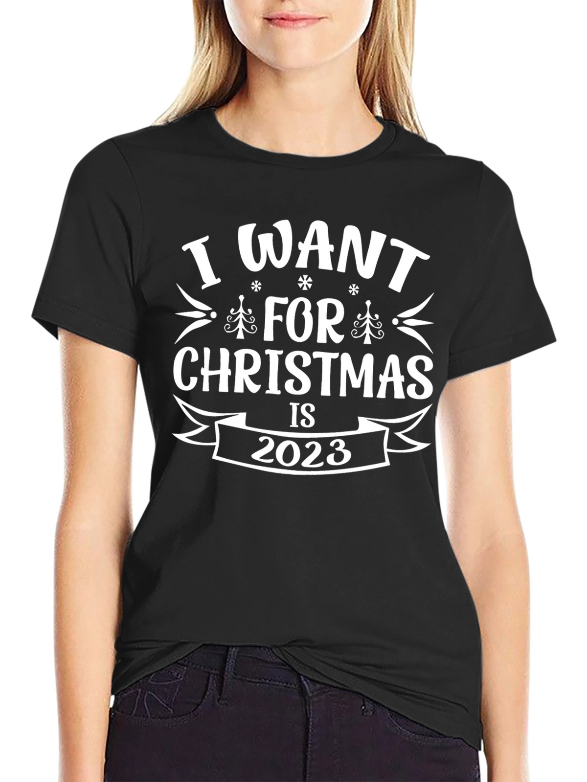 I Want For Christmas Is 2023 Black Tee
