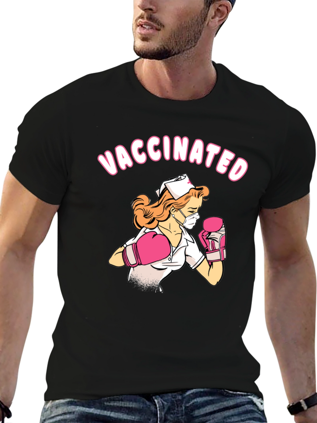 Vaccinated Nurse Boxing T-Shirt