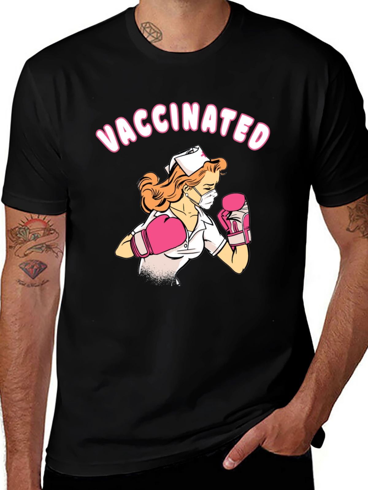 Vaccinated Nurse Boxing T-Shirt