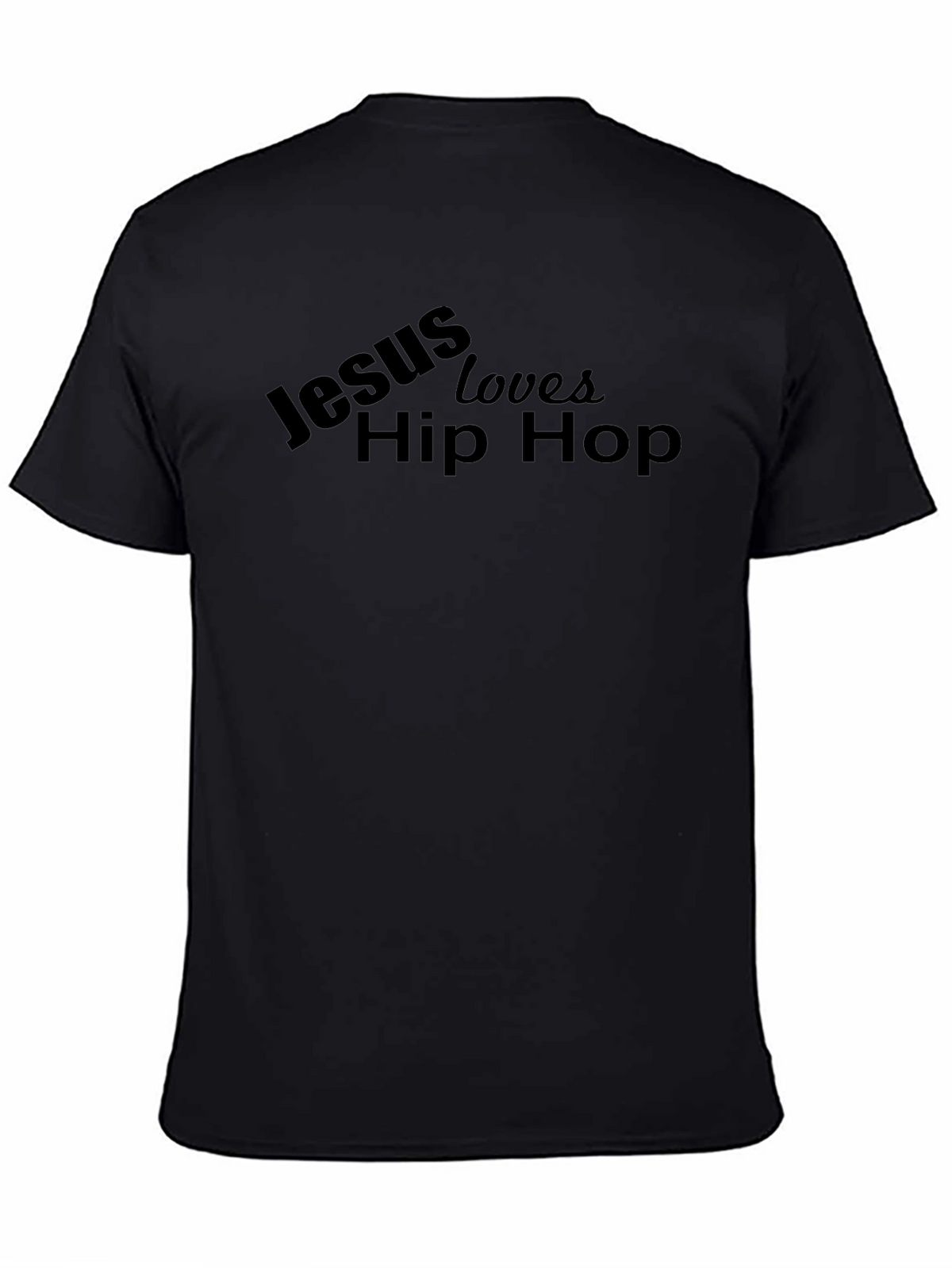 Jesus Loves Hip Hop Black Graphic T-Shirt
