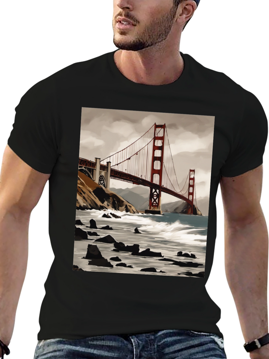 Golden Gate Bridge Graphic Tee - Soft Cotton Blend