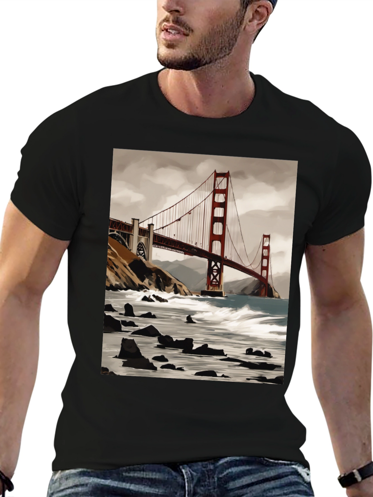 Golden Gate Bridge Graphic Tee - Soft Cotton Blend