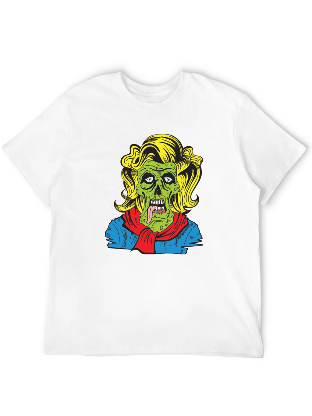 Zombie Woman Graphic Tee - Black Cotton T-Shirt