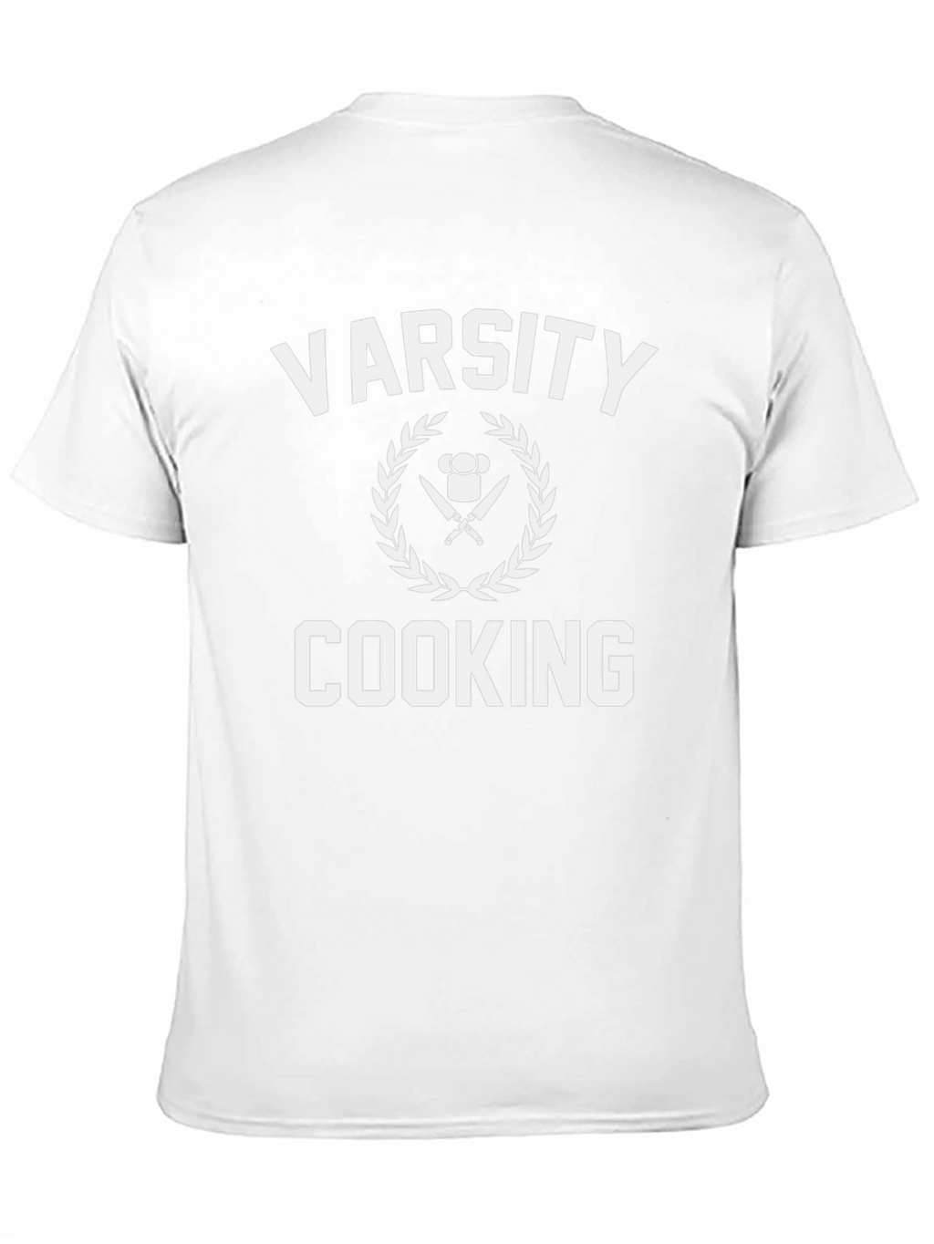 Varsity Cooking T-Shirt - Chefs Knife & Hat Design