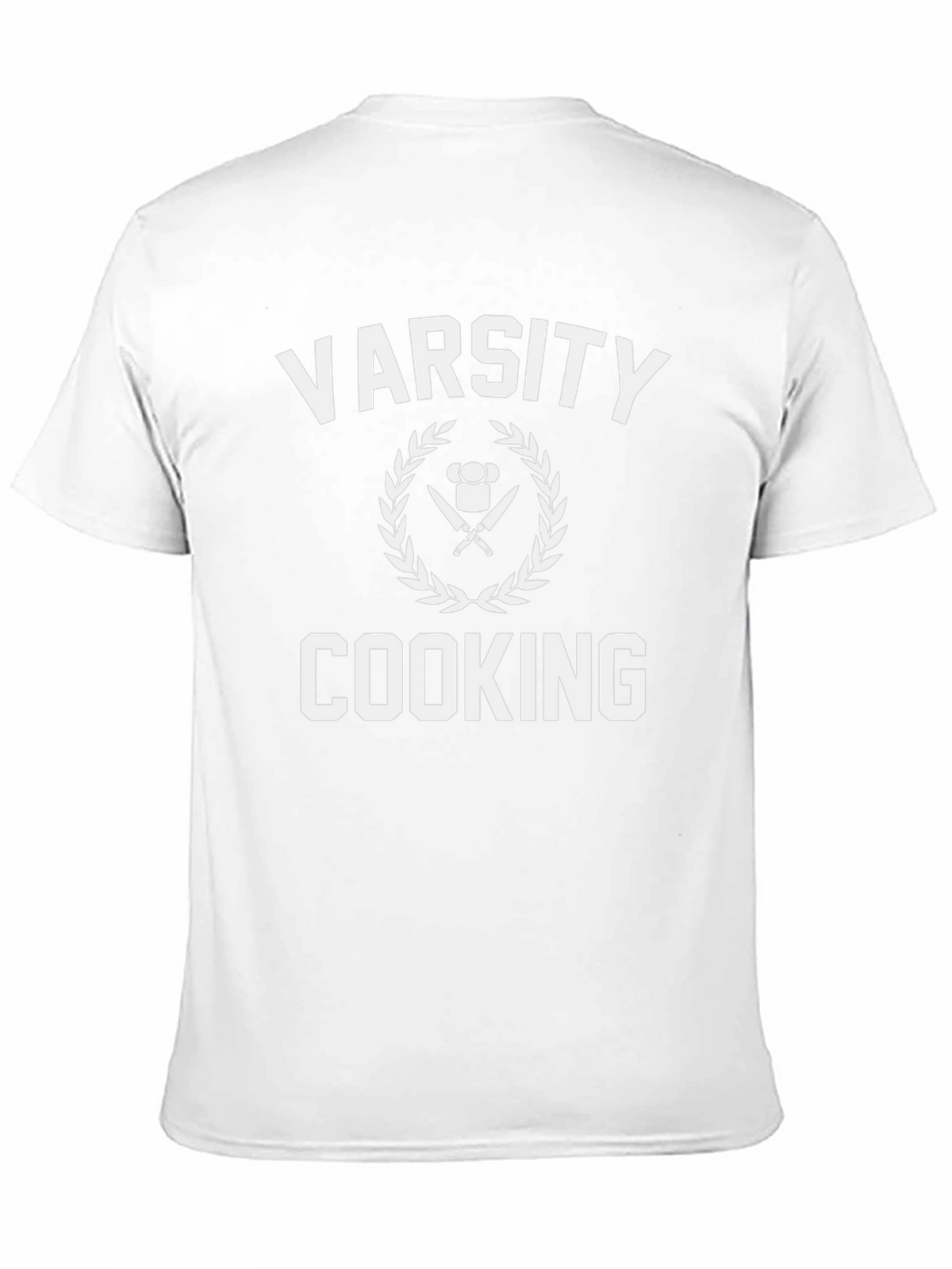 Varsity Cooking T-Shirt - Chefs Knife & Hat Design