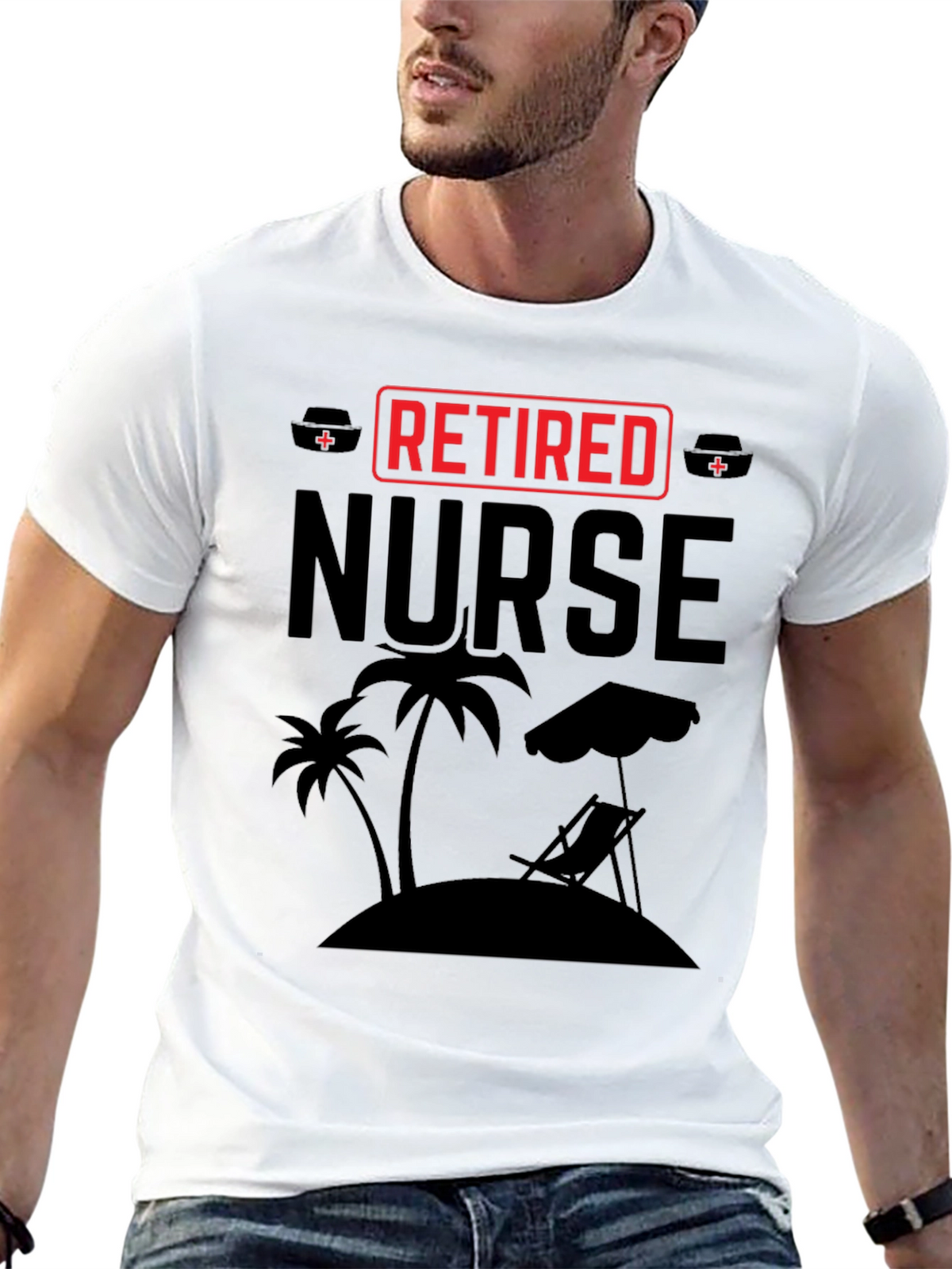 Retired Nurse Beach T-Shirt - Relaxing Retirement