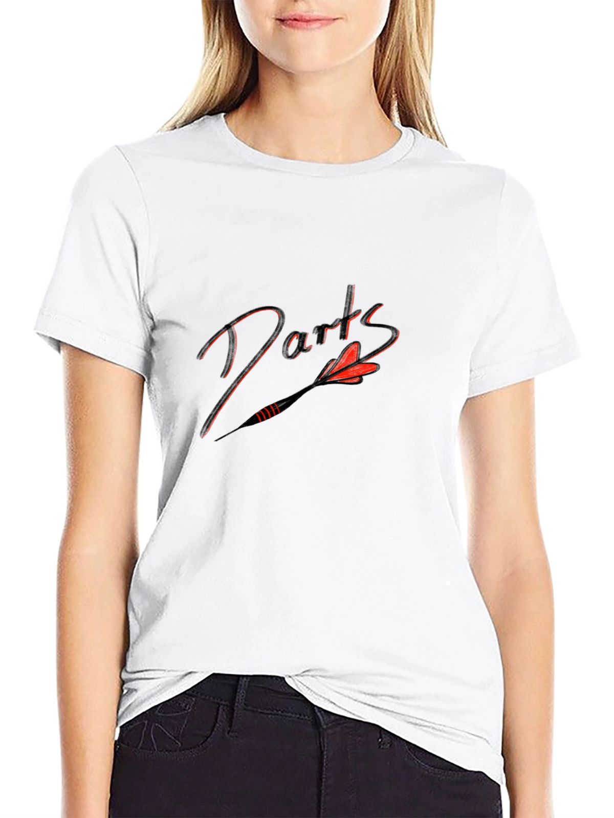 Darts Graphic Tee - Black Cotton Blend T-Shirt