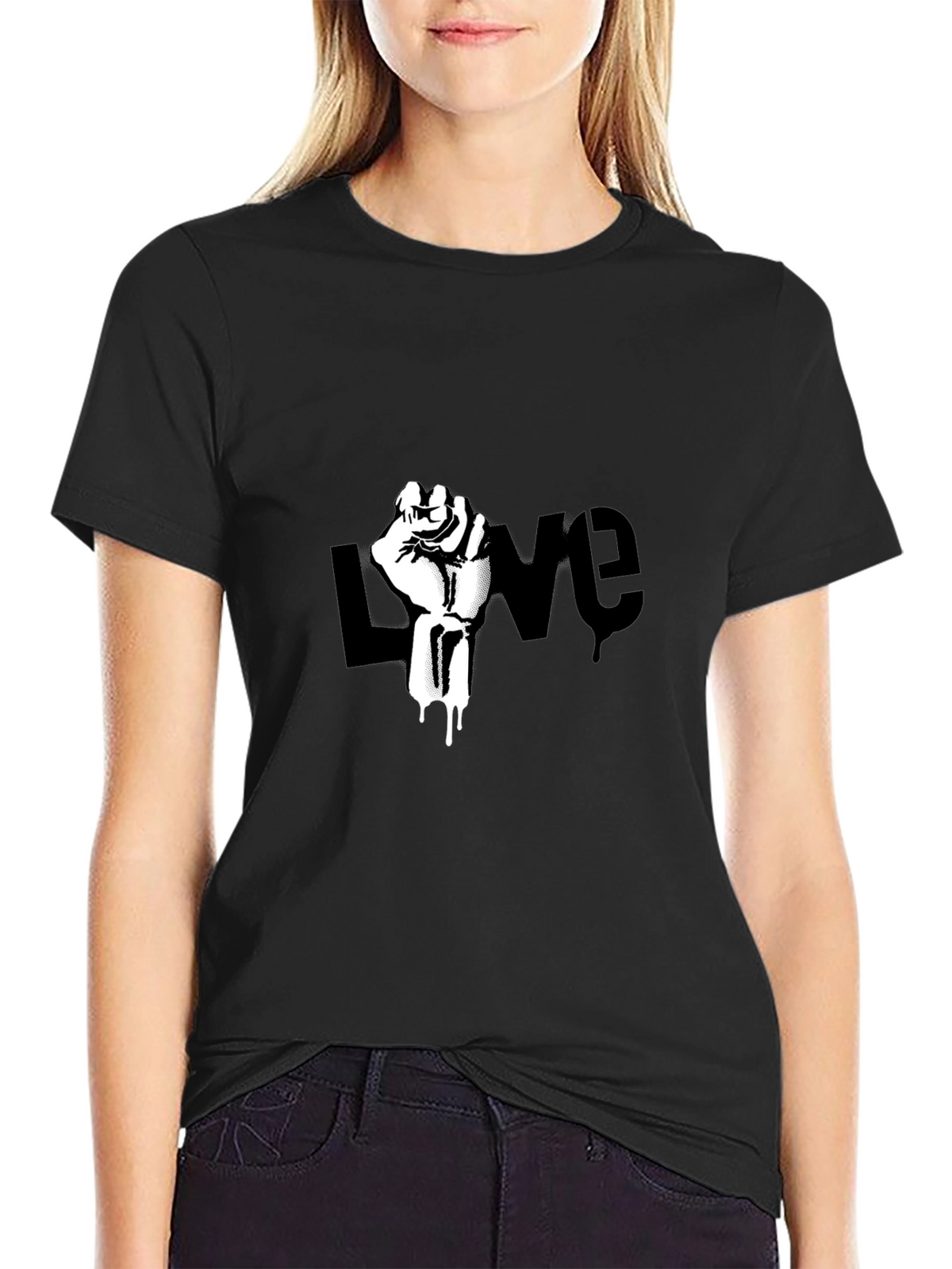 Love Fist T-Shirt - Black Graphic Tee