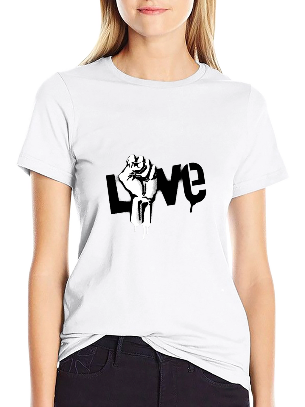 Love Fist T-Shirt - Black Graphic Tee