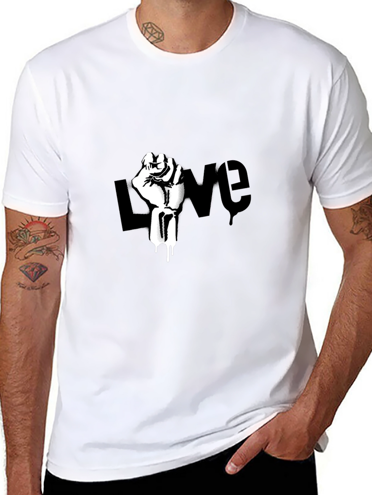 Love Fist T-Shirt - Black Graphic Tee