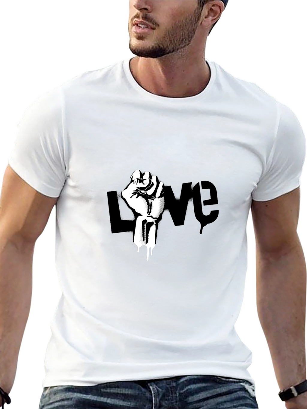 Love Fist T-Shirt - Black Graphic Tee