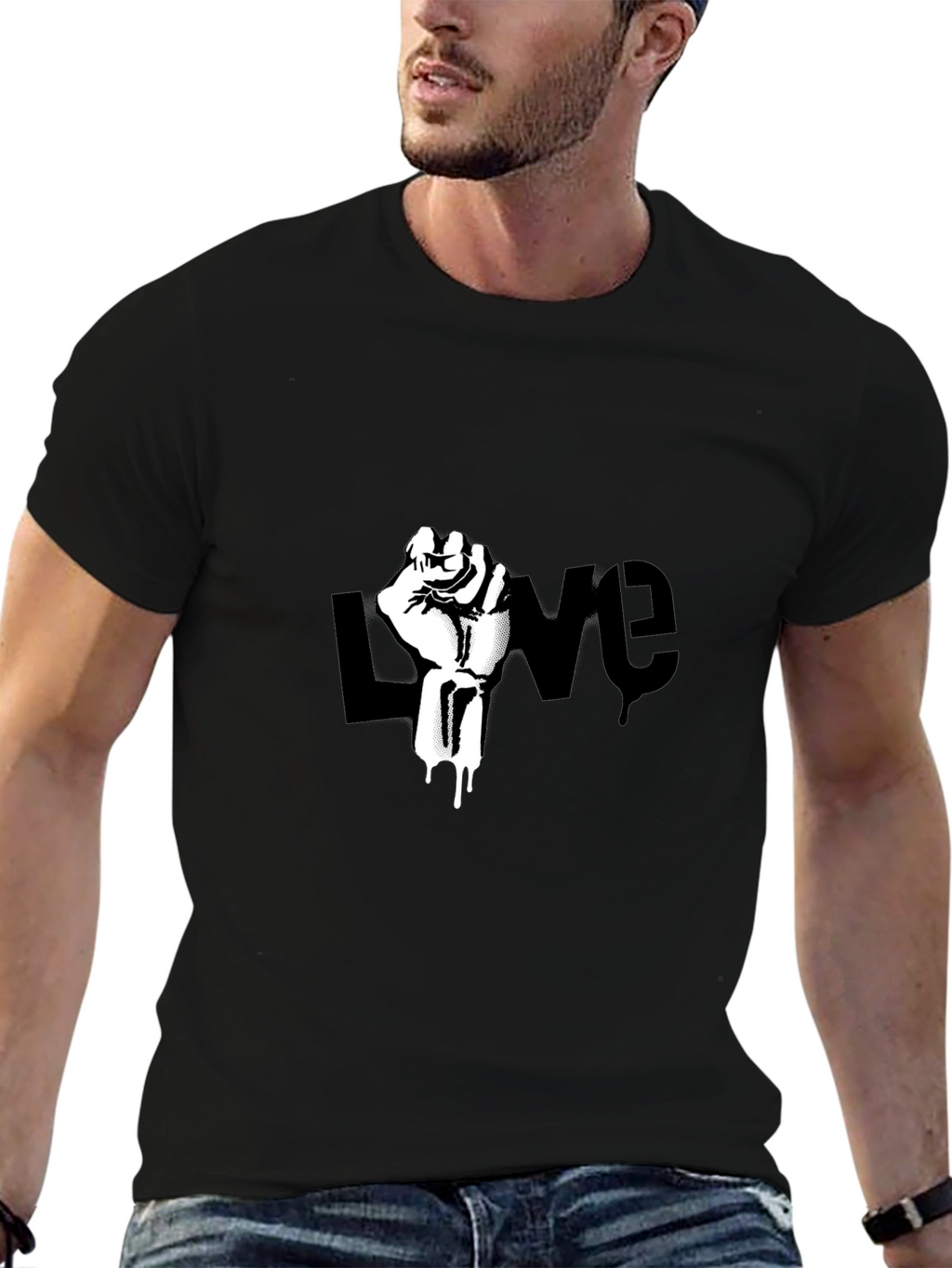 Love Fist T-Shirt - Black Graphic Tee