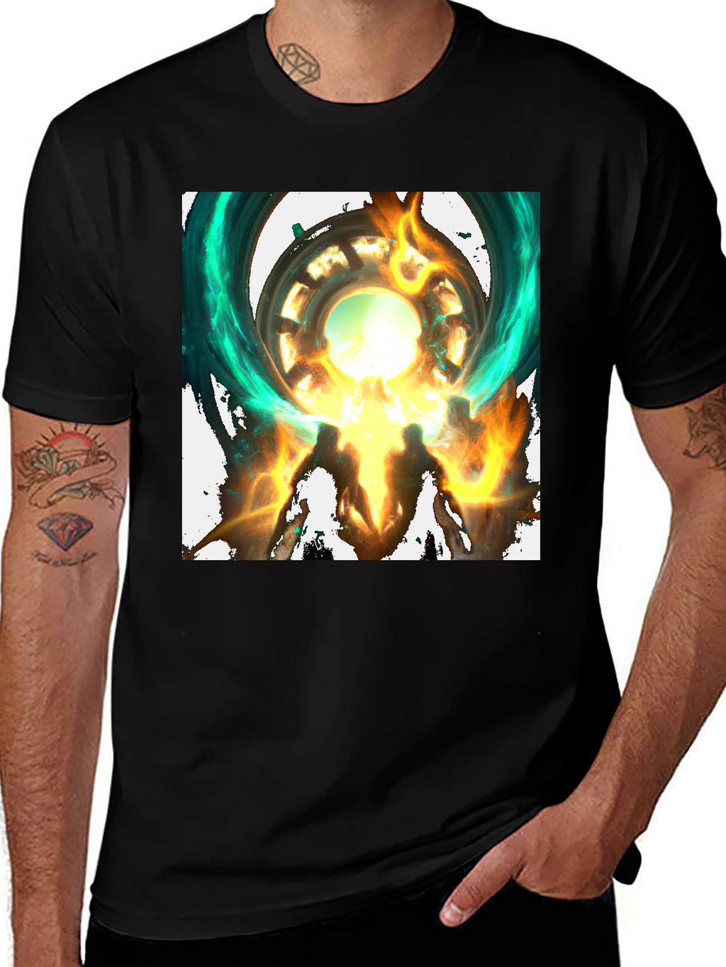 Mystical Portal Graphic Black T-Shirt