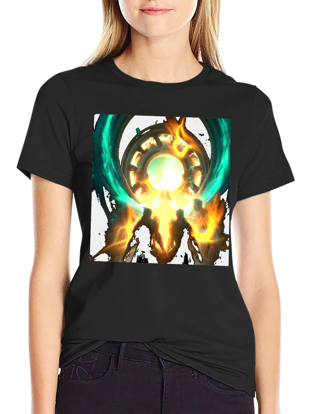 Mystical Portal Graphic Black T-Shirt