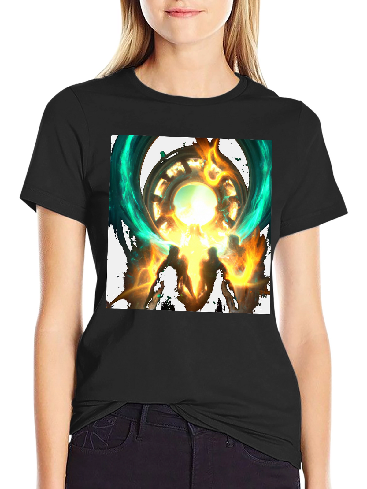 Mystical Portal Graphic Black T-Shirt