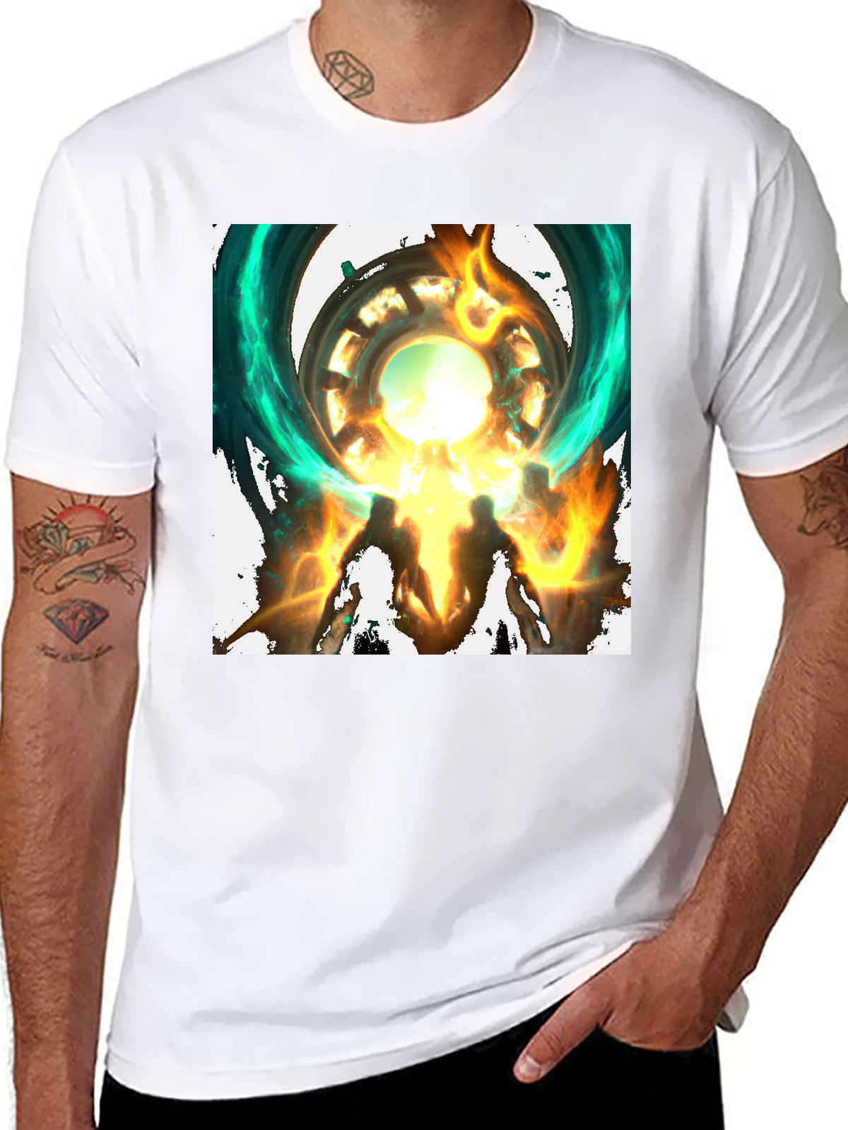Mystical Portal Graphic Black T-Shirt