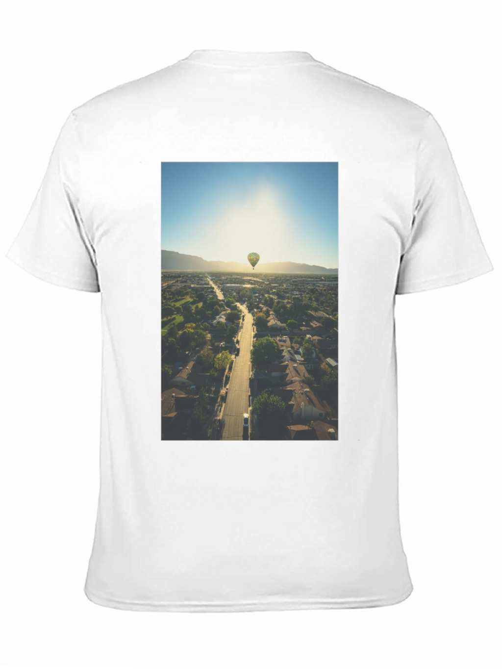 Hot Air Balloon Graphic Tee - Aerial View T-Shirt