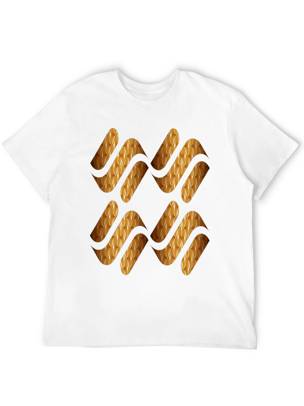 Stylish Black T-Shirt with Gold Pattern