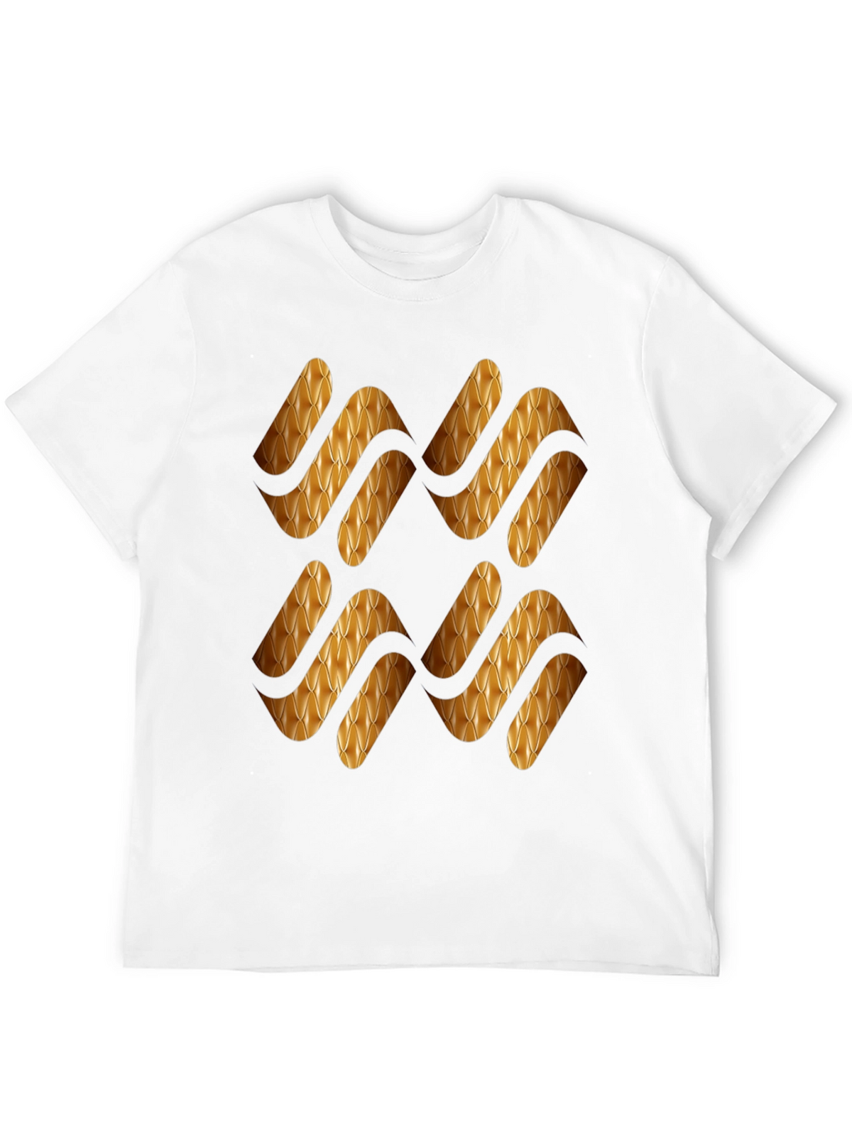 Stylish Black T-Shirt with Gold Pattern