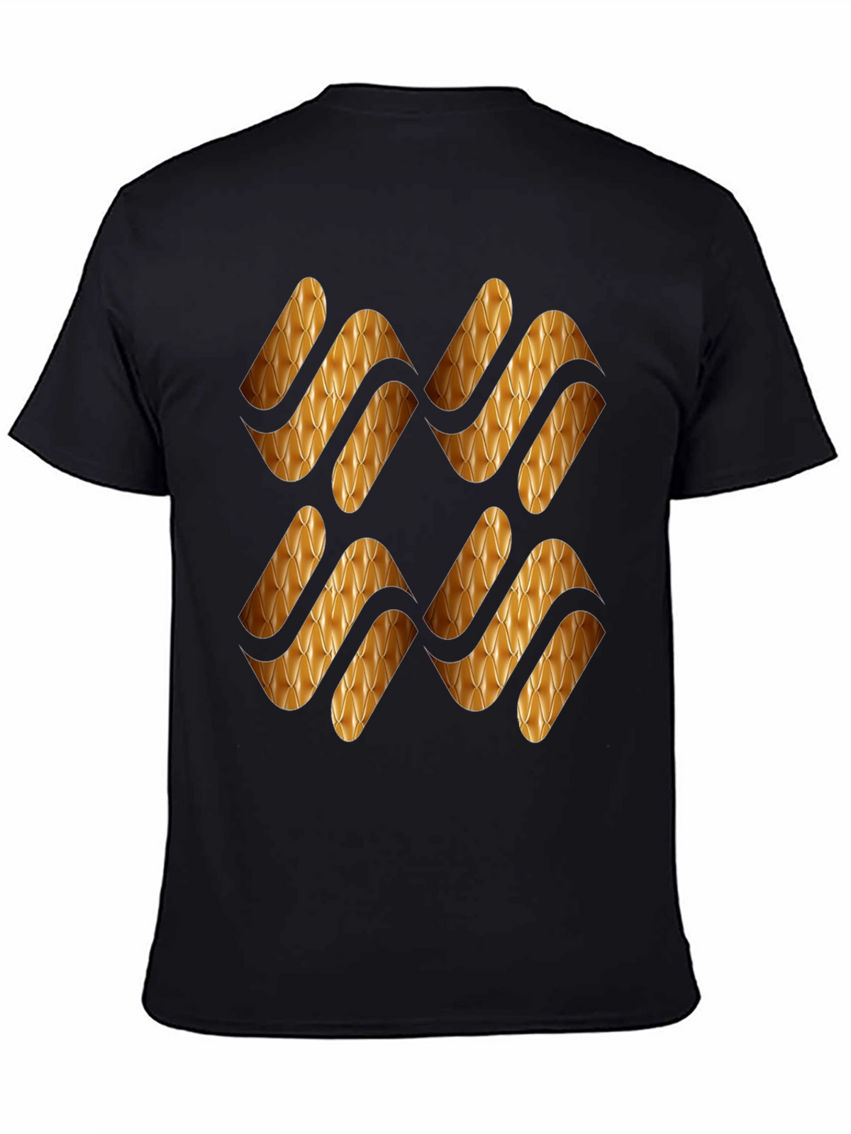 Stylish Black T-Shirt with Gold Pattern