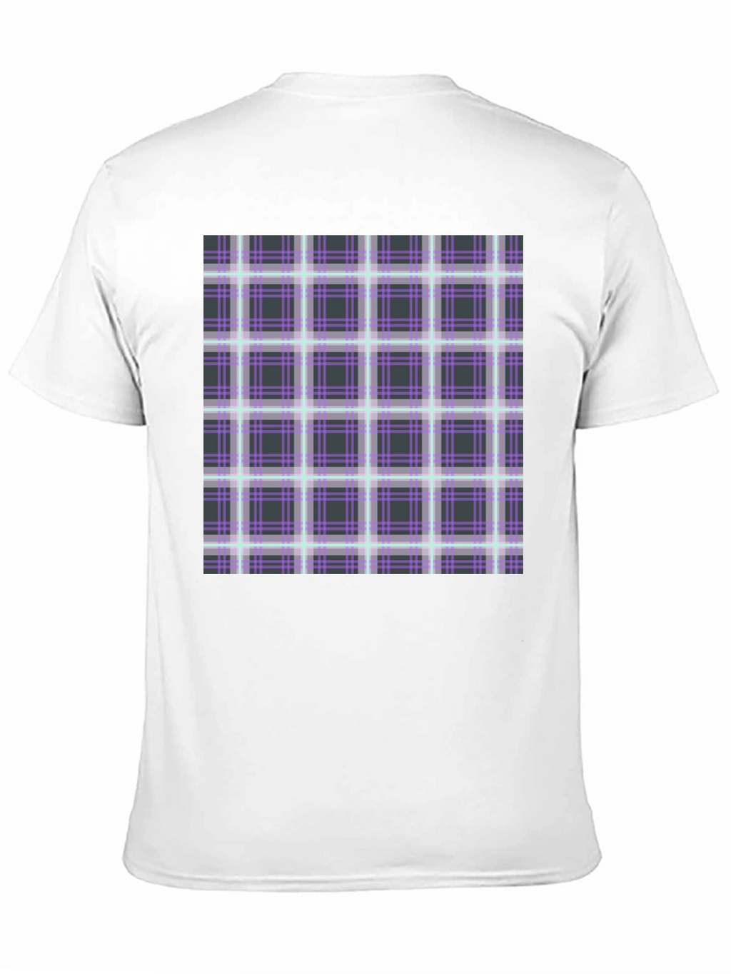 Plaid Graphic Print Black T-Shirt