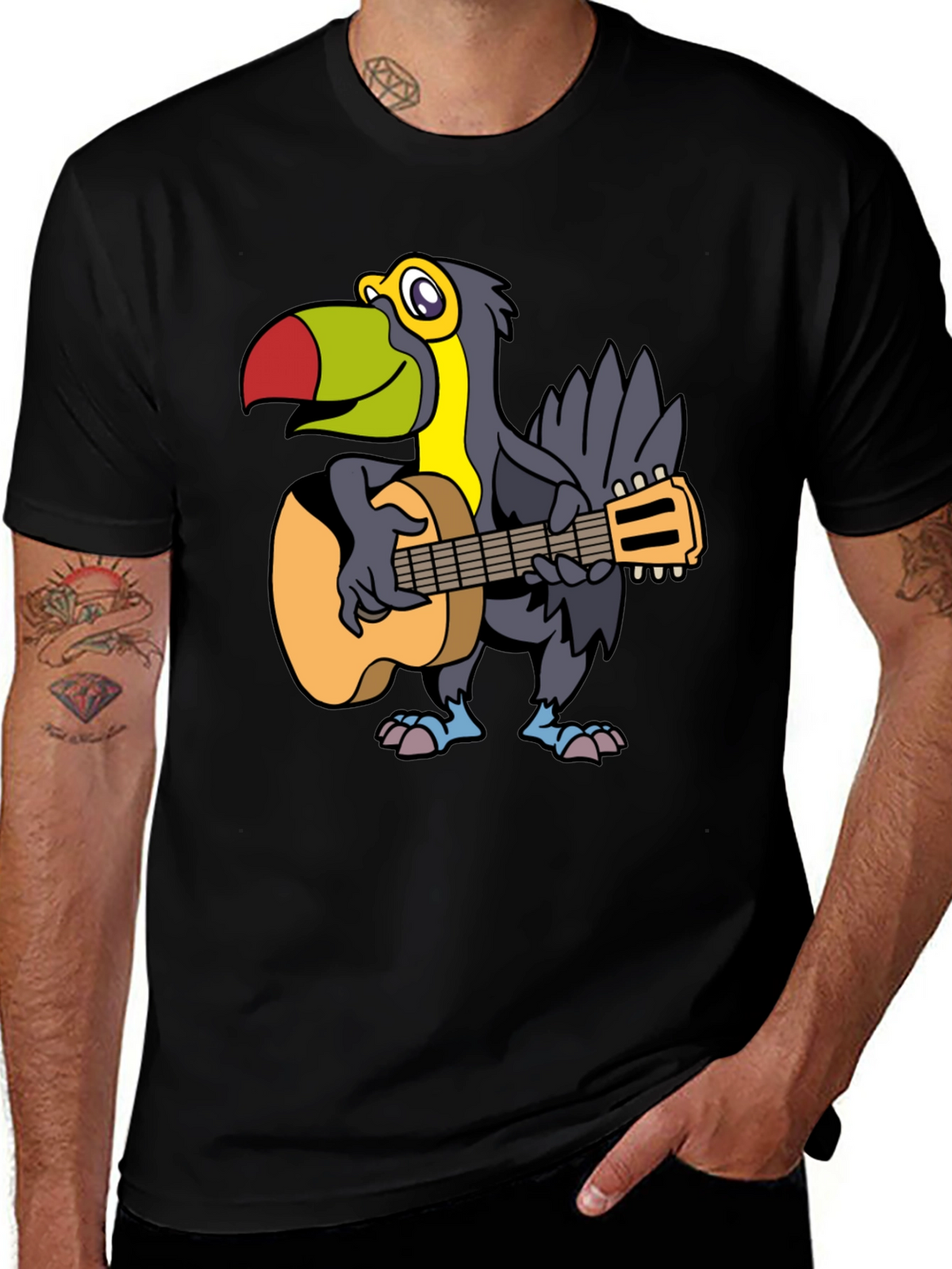 Toucan Guitarist Graphic Tee