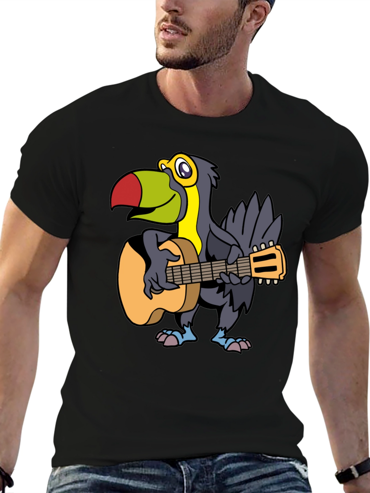 Toucan Guitarist Graphic Tee