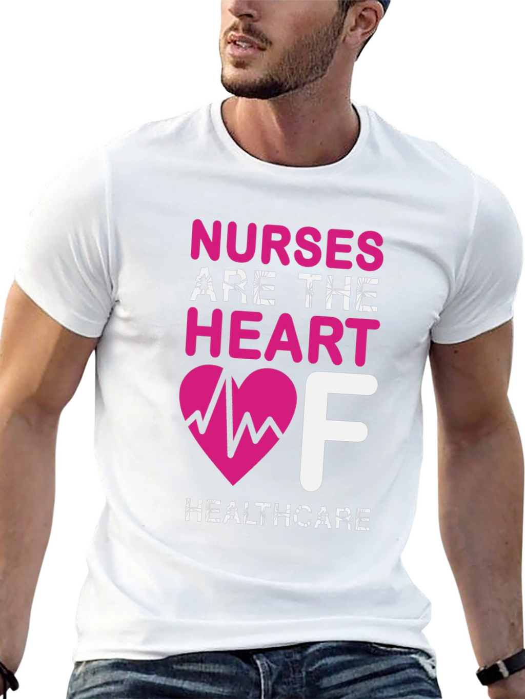 Nurses Are The Heart of Healthcare Black T-Shirt