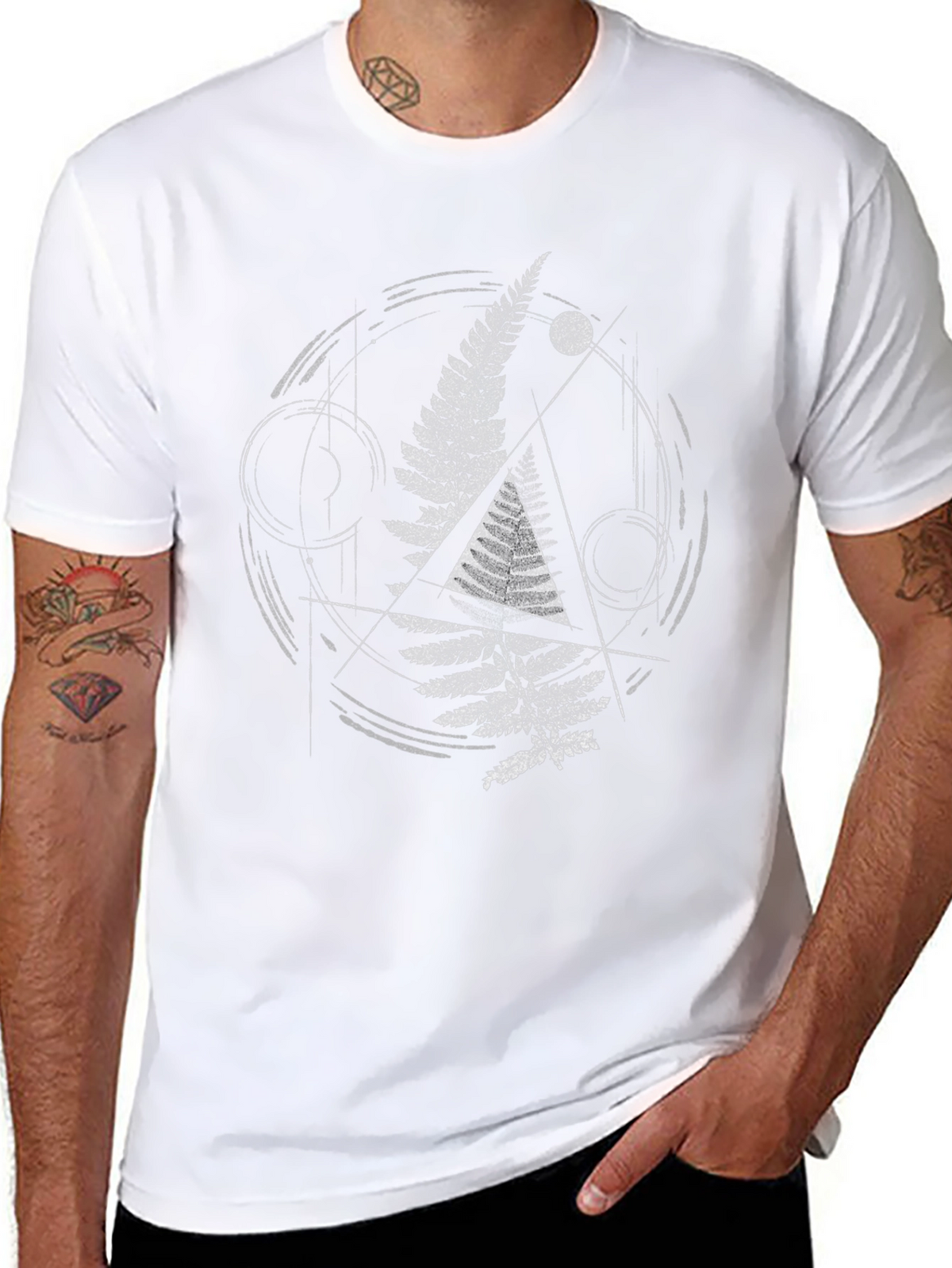 Geometric Fern Graphic T-Shirt
