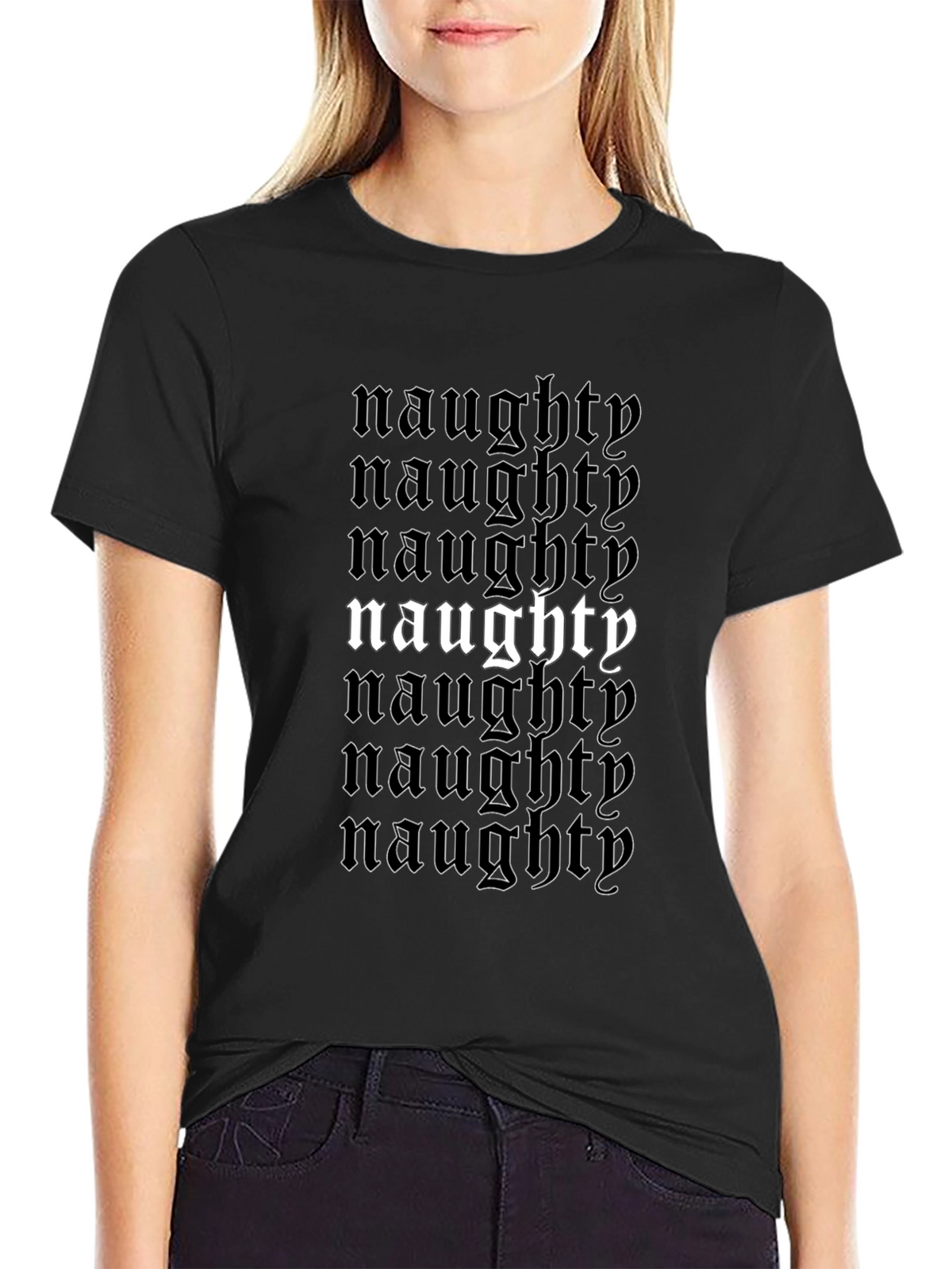 Naughty T-Shirt - Black Graphic Tee