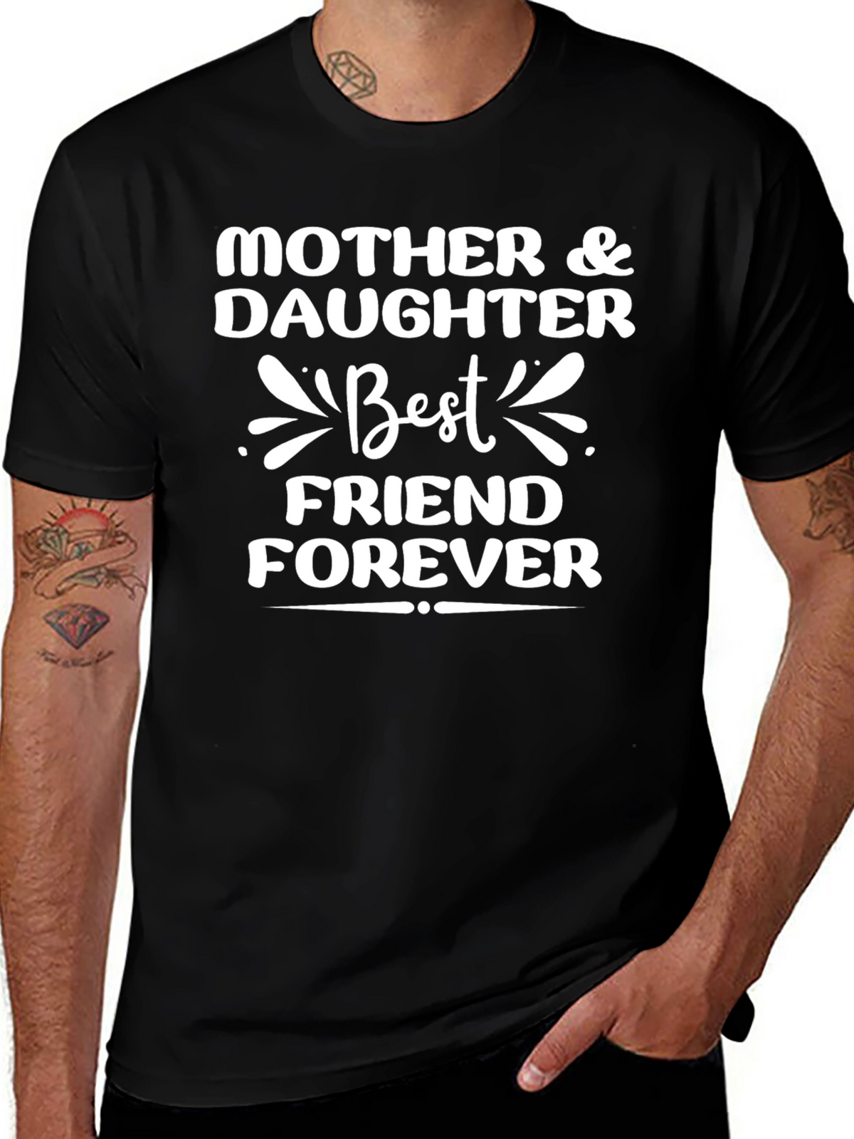 Mother & Daughter Best Friend Forever Black T-Shirt