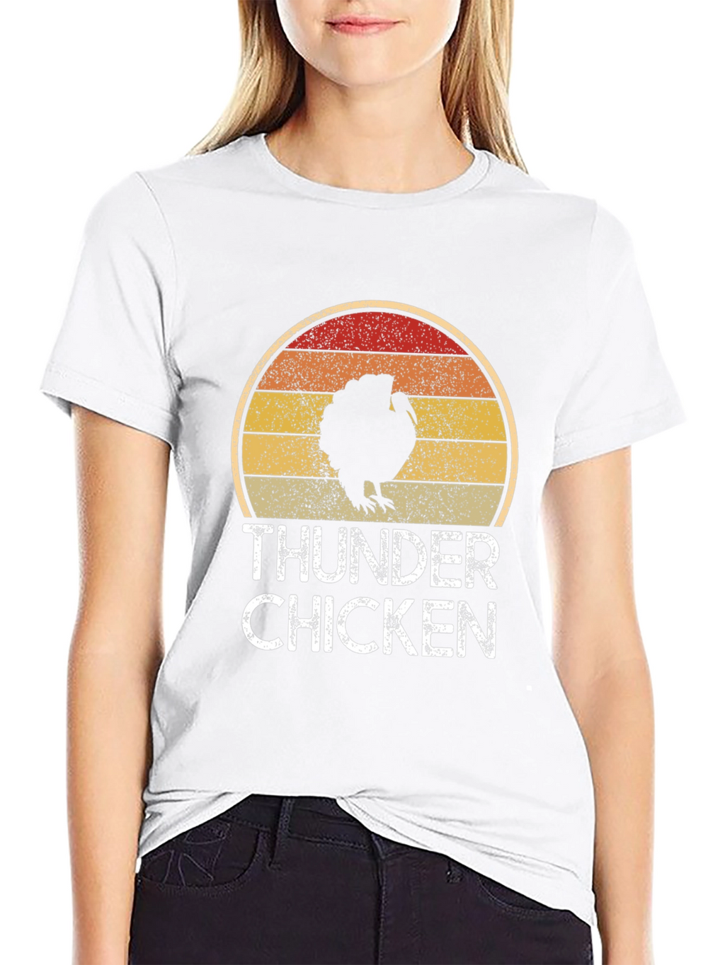 Thunder Chicken Retro Graphic Tee - Funny Turkey T-Shirt