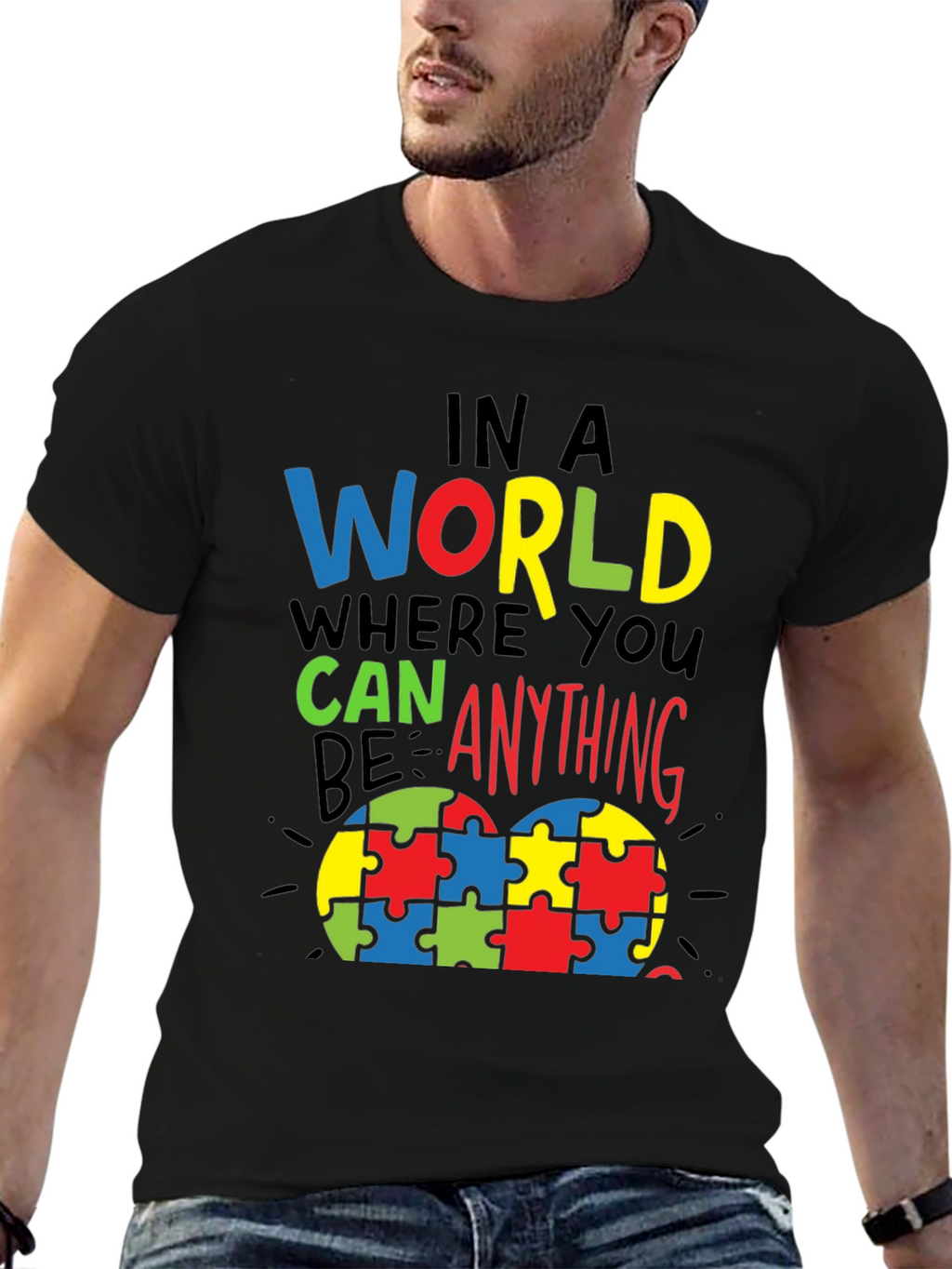 Autism Awareness Puzzle Heart Graphic T-Shirt