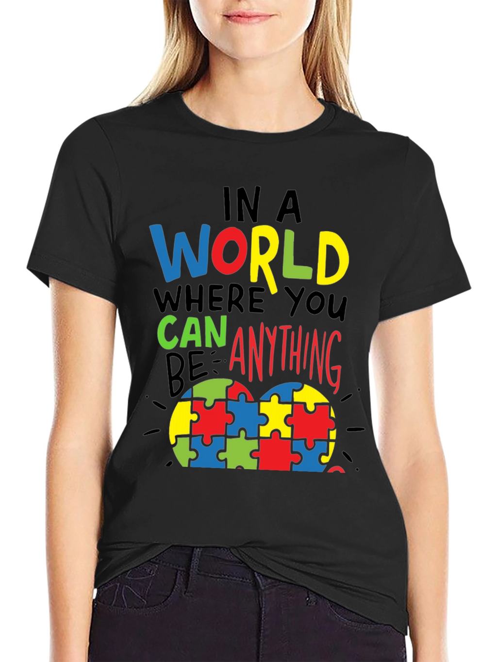 Autism Awareness Puzzle Heart Graphic T-Shirt