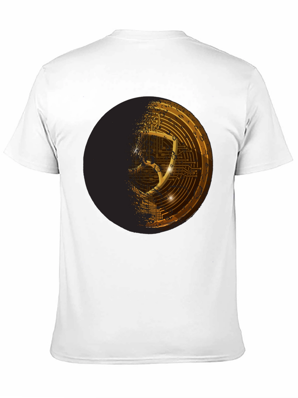 Cyber Shield Black T-Shirt - Futuristic Design