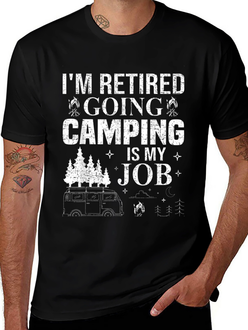 Retired Camping is My Job Graphic T-Shirt