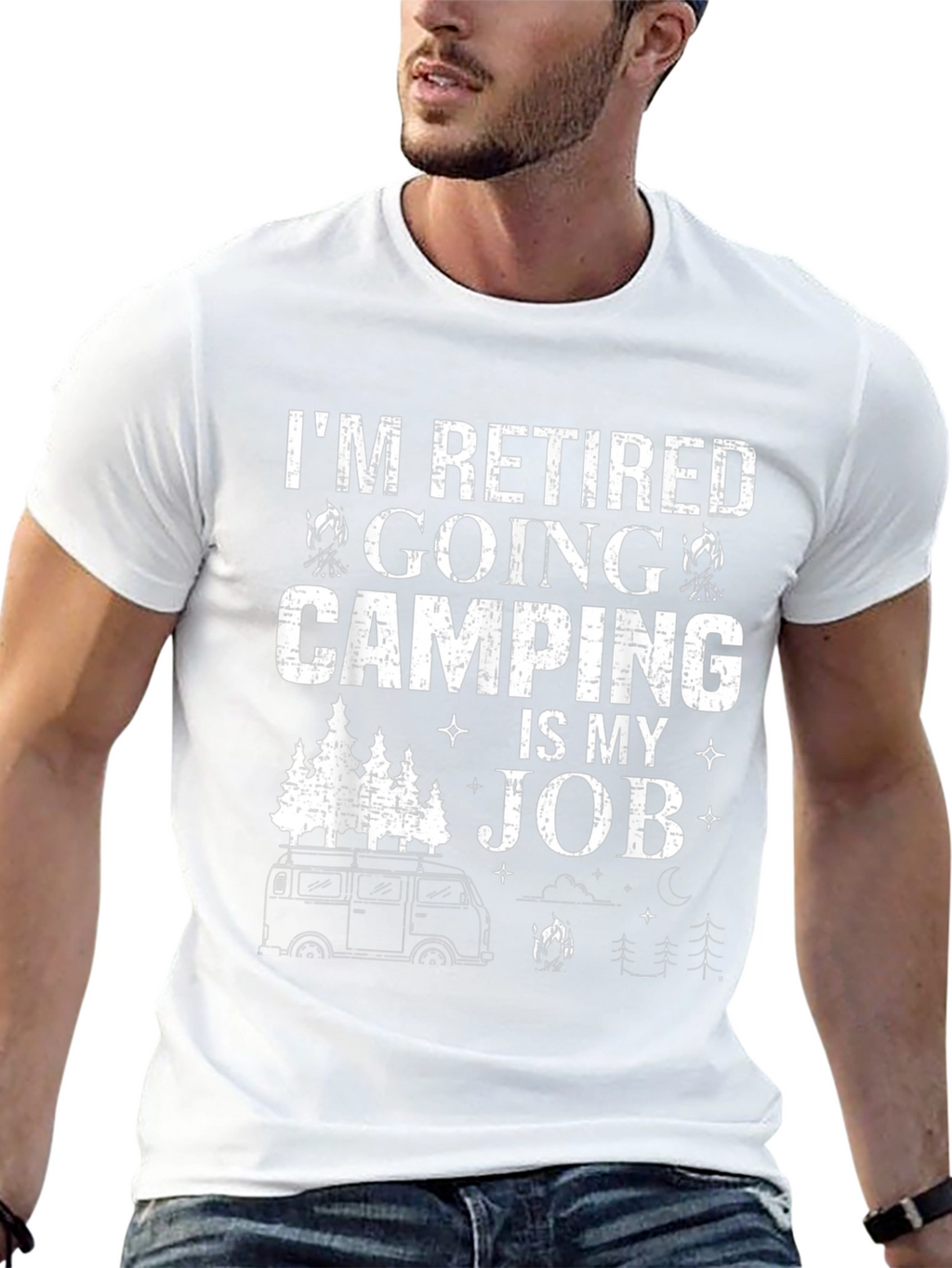 Retired Camping is My Job Graphic T-Shirt